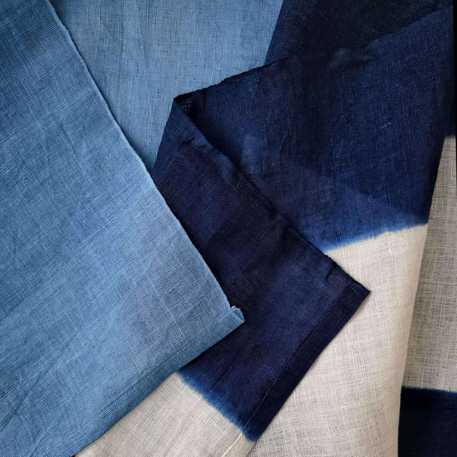Hand-Dyed Japanese Noren Curtain Shibori Design 335x59in