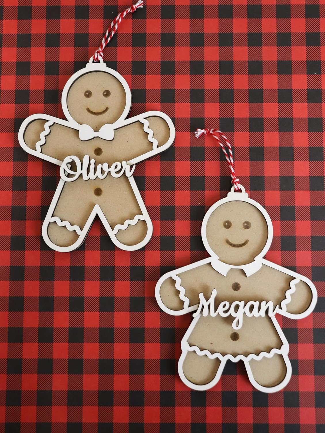 Personalized Gingerbread Name Christmas Ornament for Family Tree