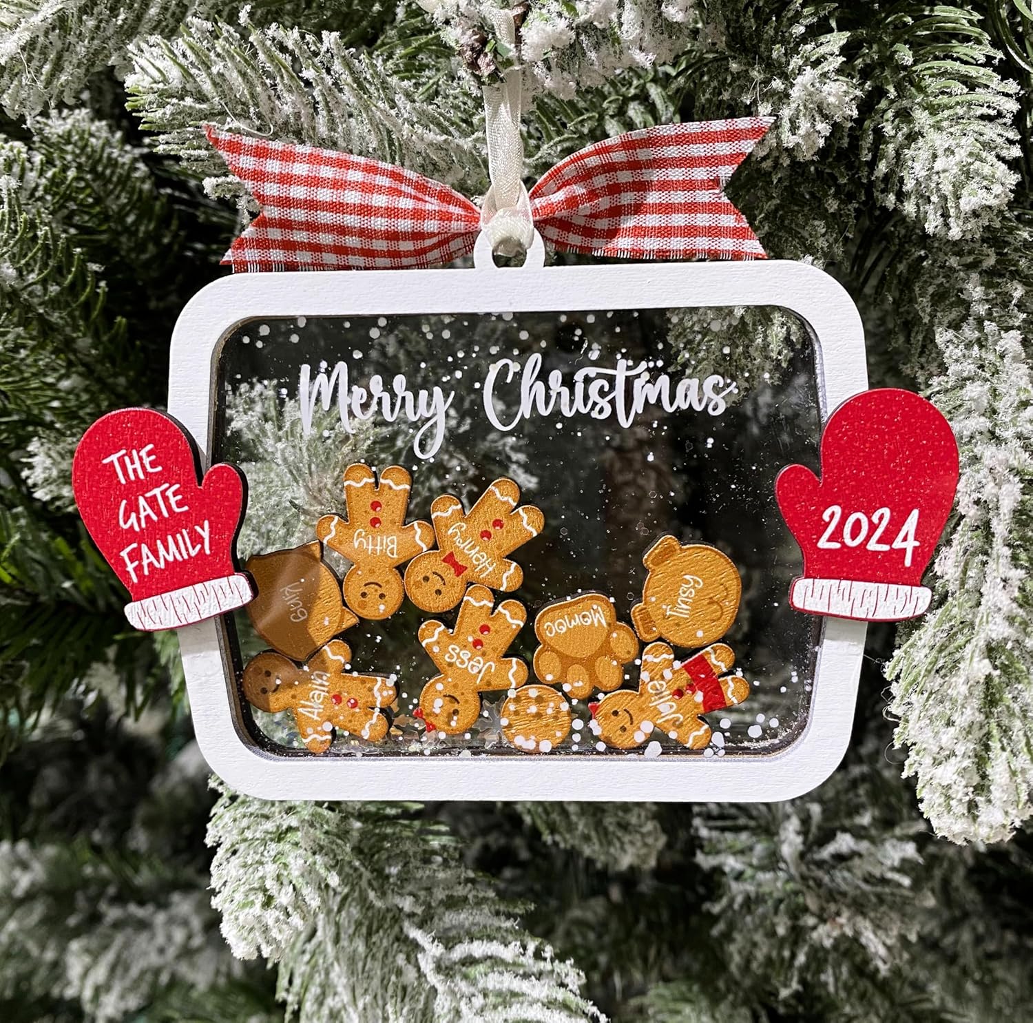 Personalized Family Shaking Gingerbread Ornament 2025