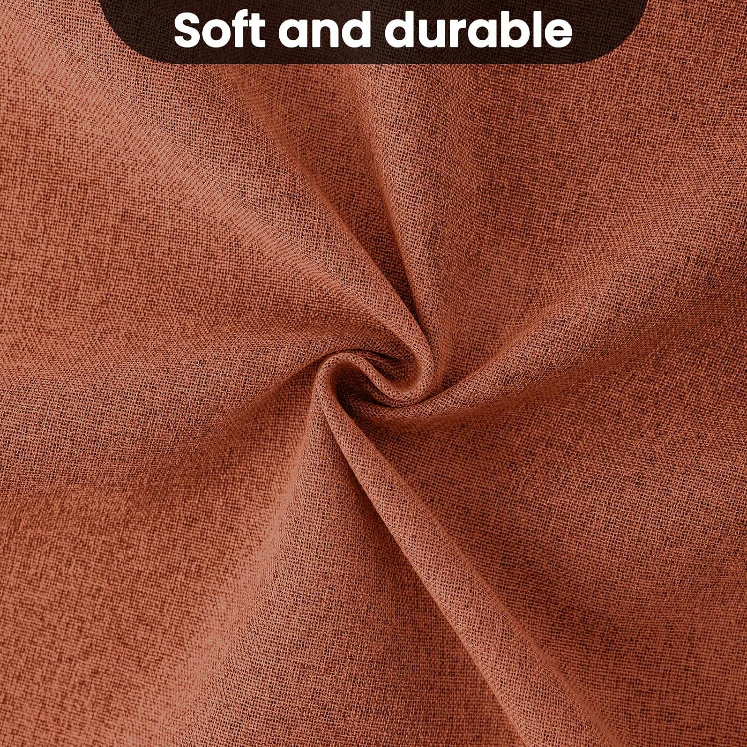 COSVIYA Blackout Burnt Orange Linen Curtains 2 Panels Set 72 Inch