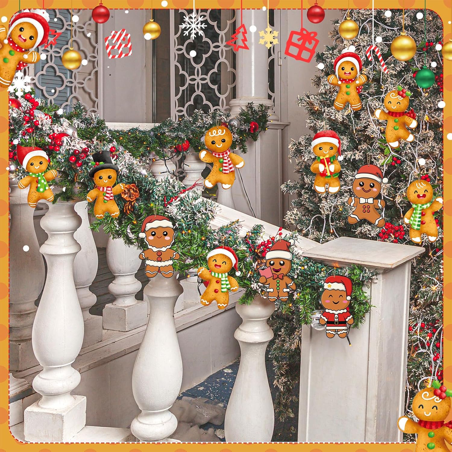 Soaoo 36 Pcs 79 Inch Gingerbread Man Christmas Decorations