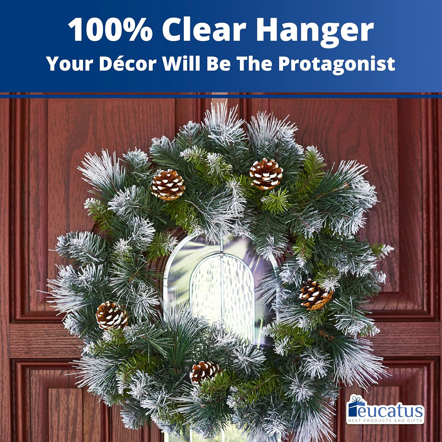 Non Scratch 100 Clear Wreath Hanger 3 Pack