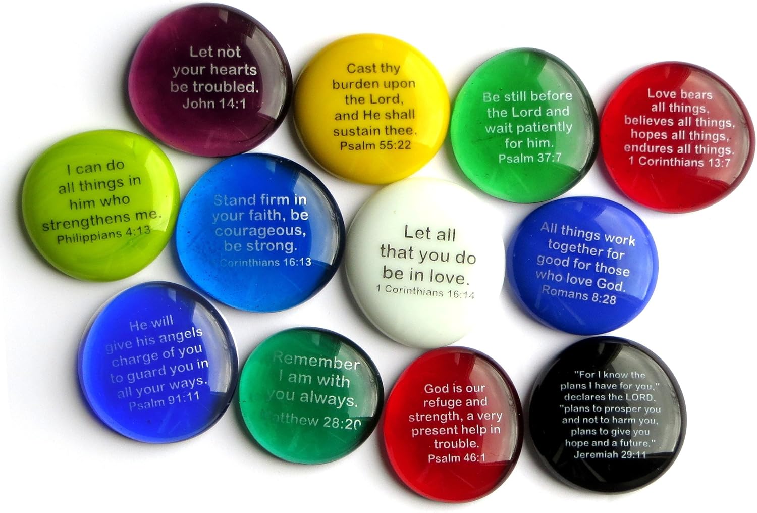 Lifeforce Glass Bible Verse Stones Set I