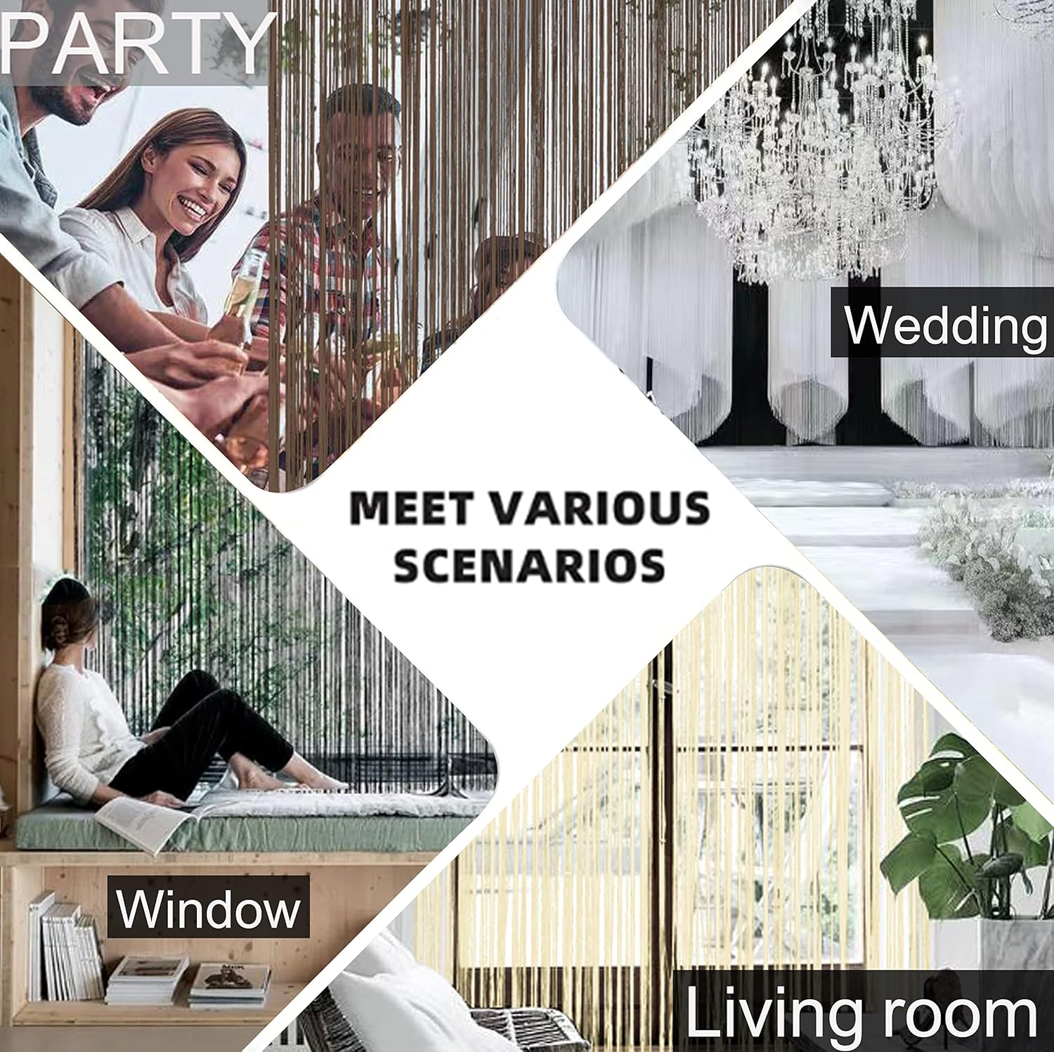Spaghetti String Curtains for Privacy and Decor