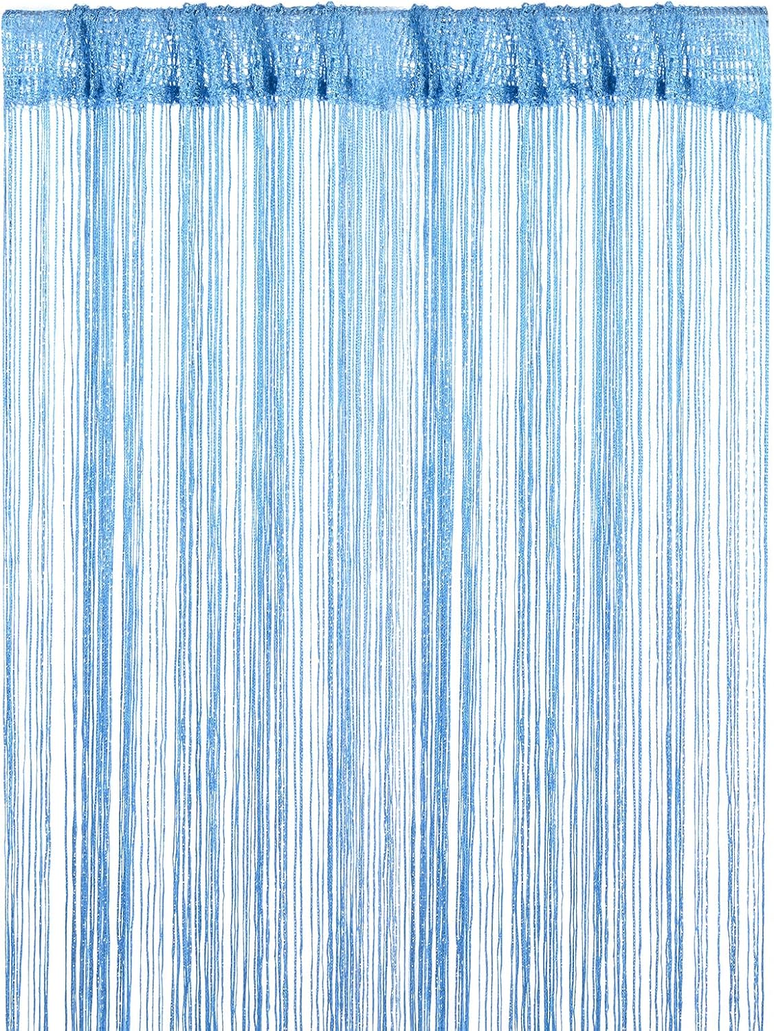 Lake Blue Decorative Door String Curtain 39x79 Inch Panel