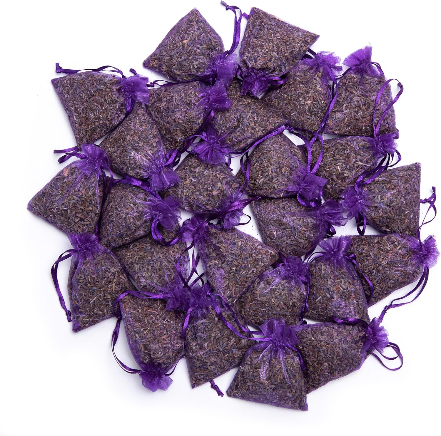 25 Pack Dried Lavender Flower Sachets for Drawers Closets