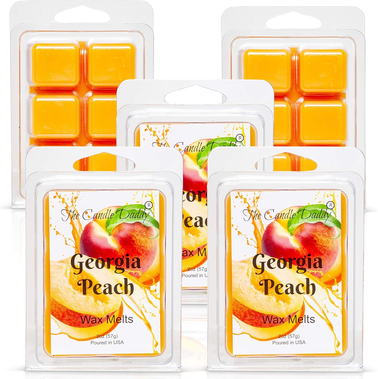 Georgia Peach Southern Fruit Scented Wax Melts 1 Pack 6 Cubes
