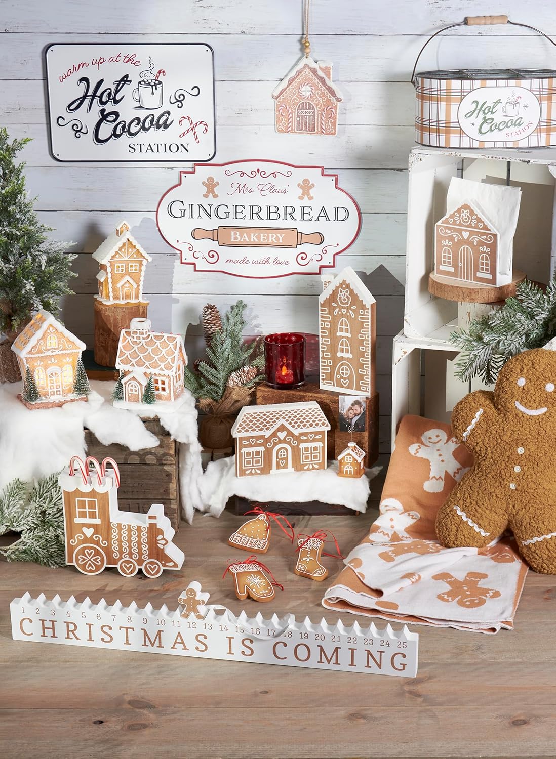 Primitives by Kathy Ornament Set Gingerbread Town