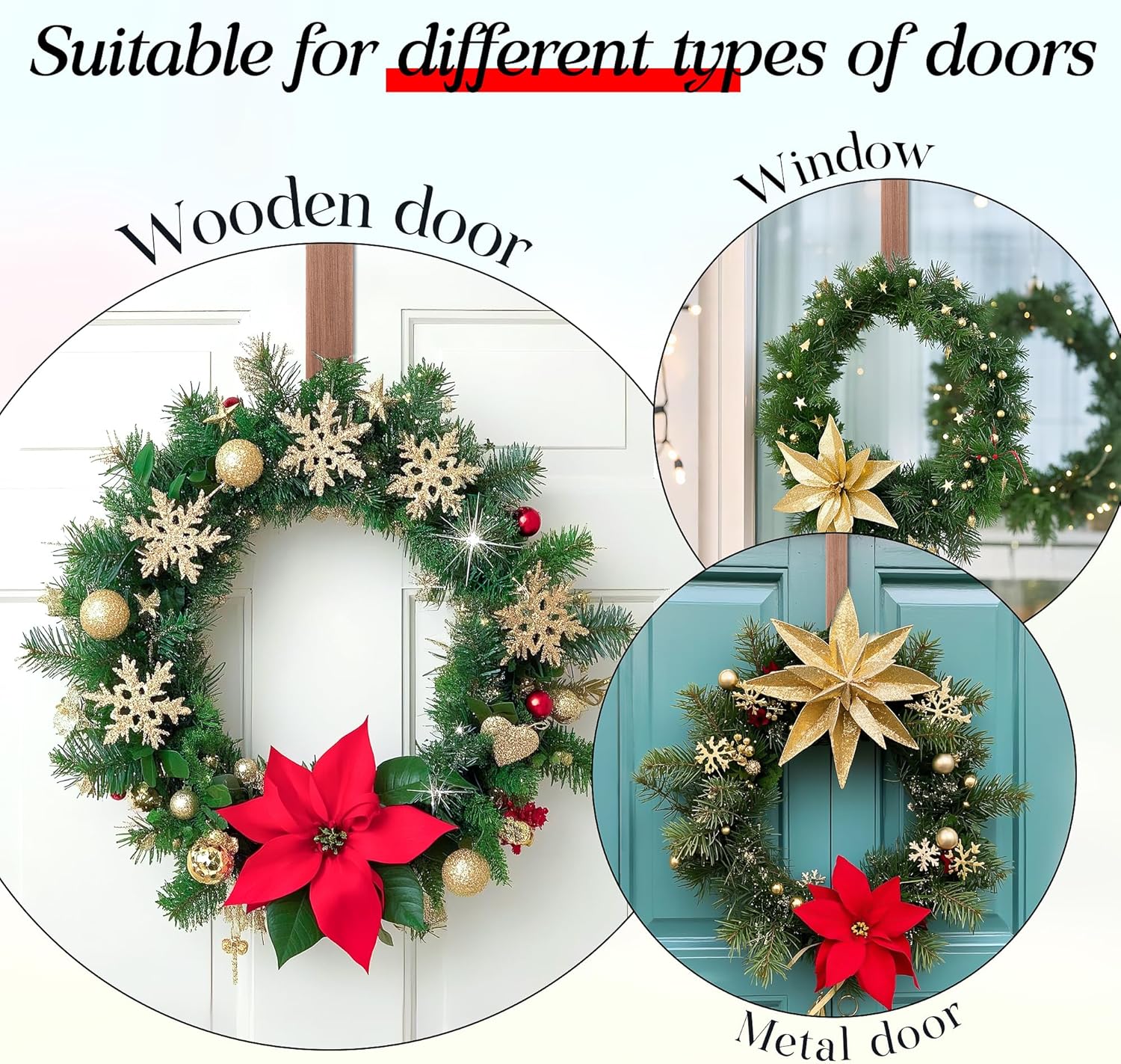 MCFULL 14 Inch Bronze Wreath Hangers for Front Door