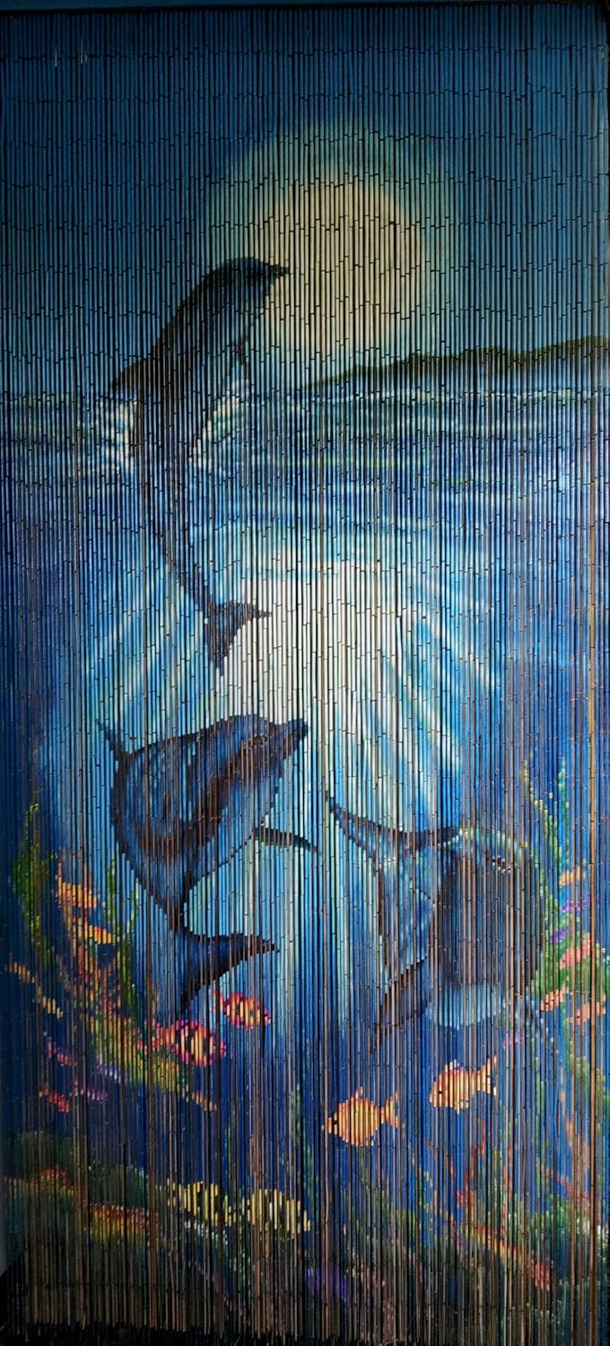 Beaded Curtain Tropical Reef Dolphins 125 Strands