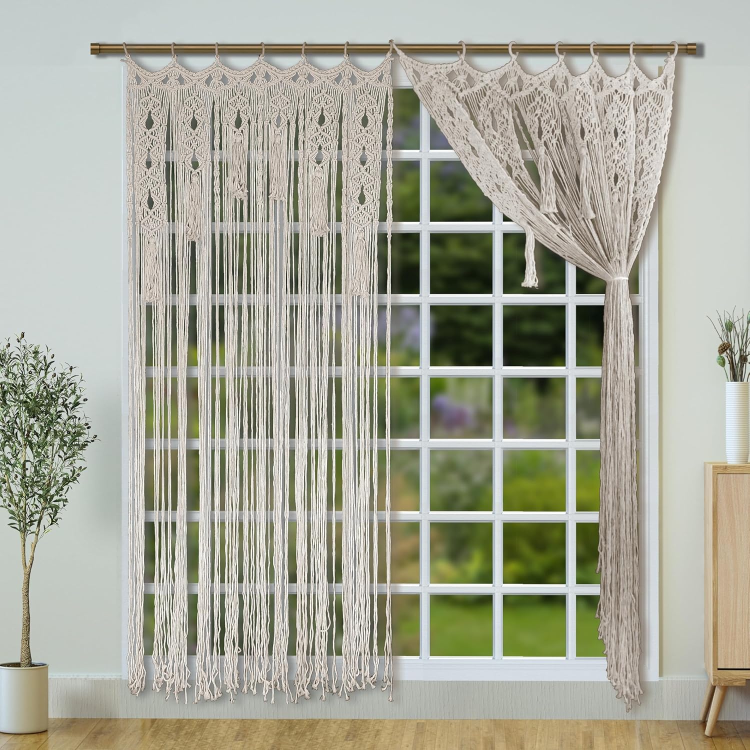 Macrame Curtain Boho Doorway Decor Panel