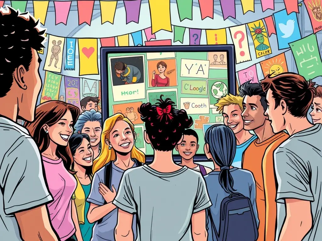 A vibrant community interacting within a DAO (Decentralized Autonomous Organization), showcasing the power of community-driven brand engagement.